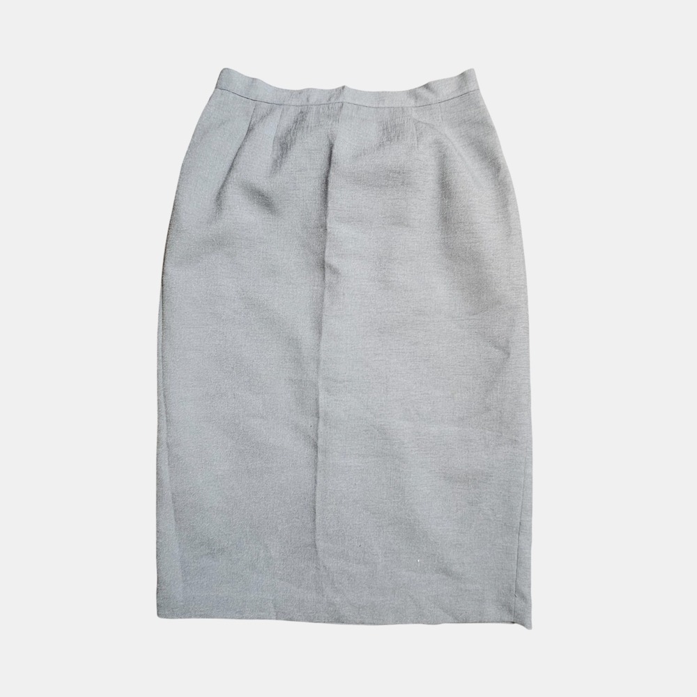 Vintage 90s Pencil Straight Midi Skirt 8 Back‎ Slit Tailored Prep Office Siren